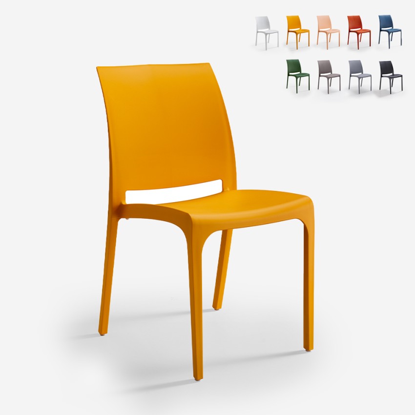 Chaise empilable pour bar restaurant jardin extérieur boutiques intérieur Volga BICA