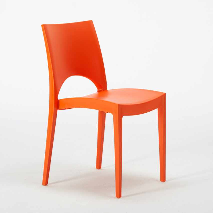 Table Carrée acheter Blanche 90x90cm Avec 4 Chaises Colorées Grand Soleil Set Extérieur