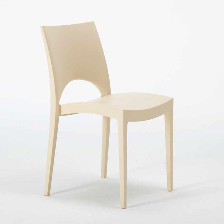 Table Carrée Noire 90x90cm Avec 4 Chaises Colorées Grand Soleil en ligne Set Extérieur Ba