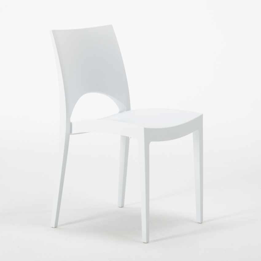 Table Carrée Noire 90x90cm Avec 4 soldes Chaises Colorées Grand Soleil Set Extérieur Ba
