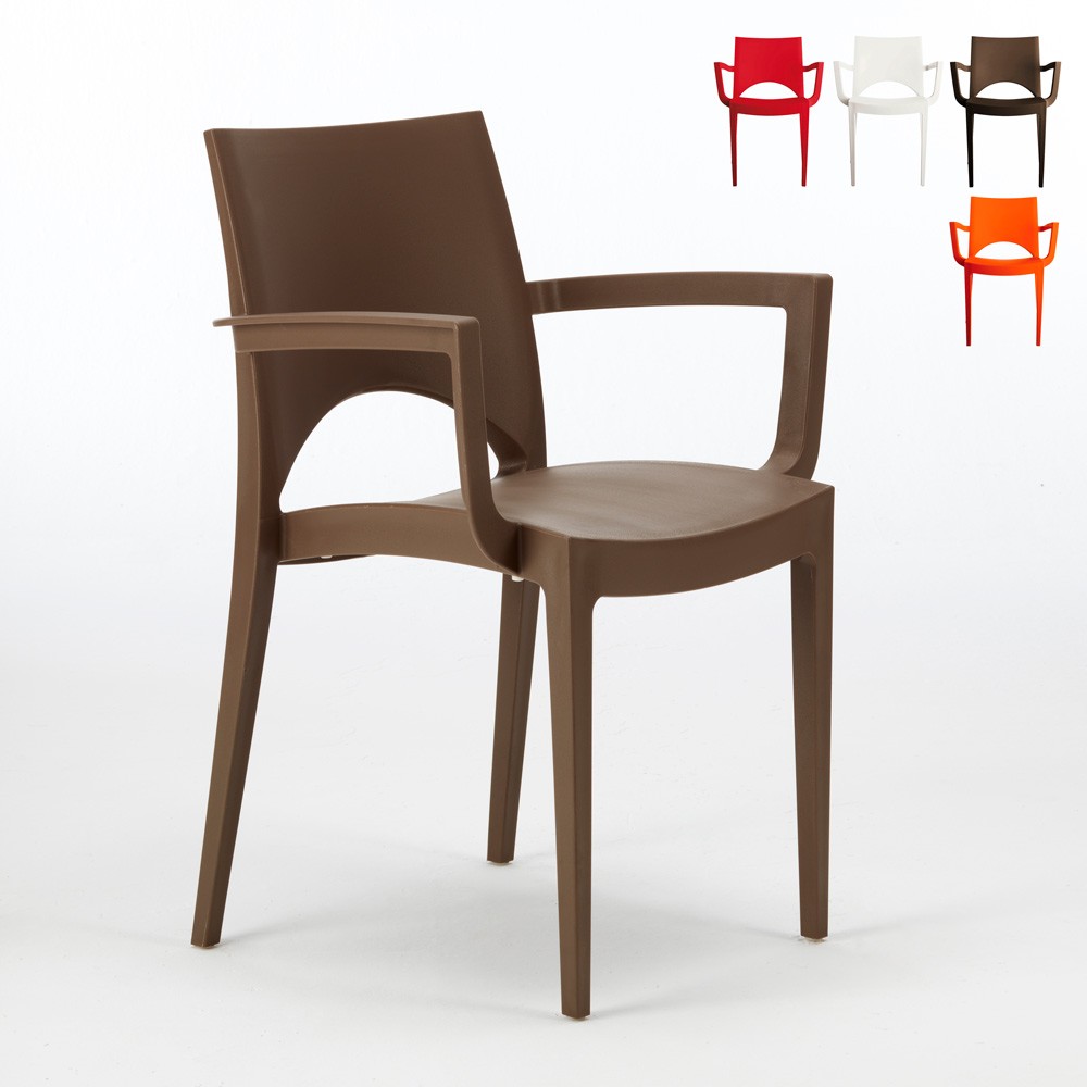 Chaise en polypropylène avec accoudoirs pour bar restaurant PARIS ARM