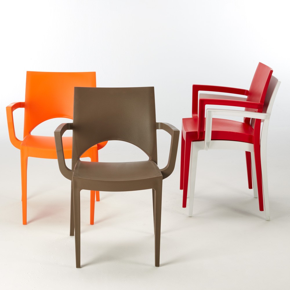 Chaise en polypropylène avec accoudoirs pour bar restaurant PARIS ARM