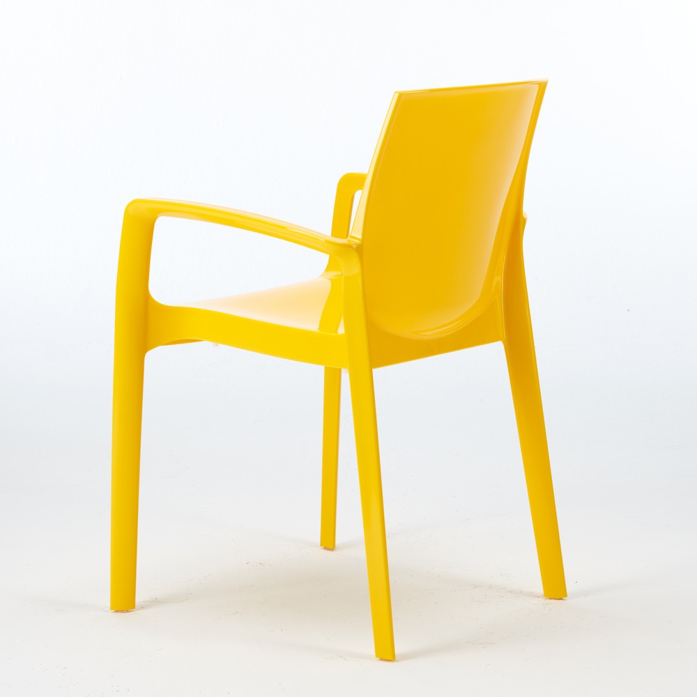 Chaise polypropylène empilable avec accoudoirs salle à manger CREAM