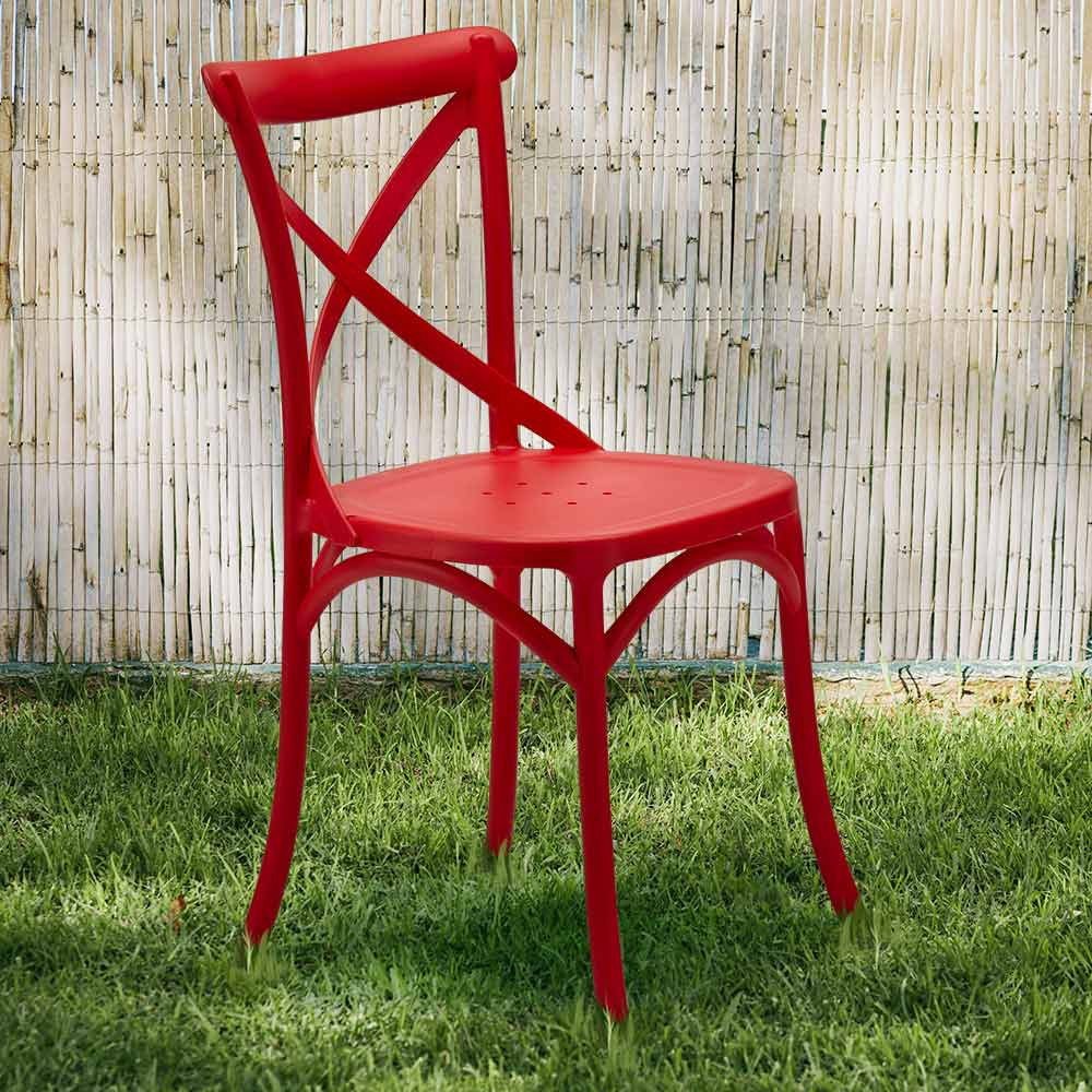 Chaise de cuisine restaurant en polypropylène VINTAGE Paysan Cross