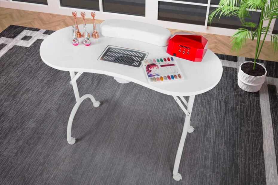 Table pour manucure et reconstruction des ongles avec aspirateur et  bloc-tiroir tone - Conforama